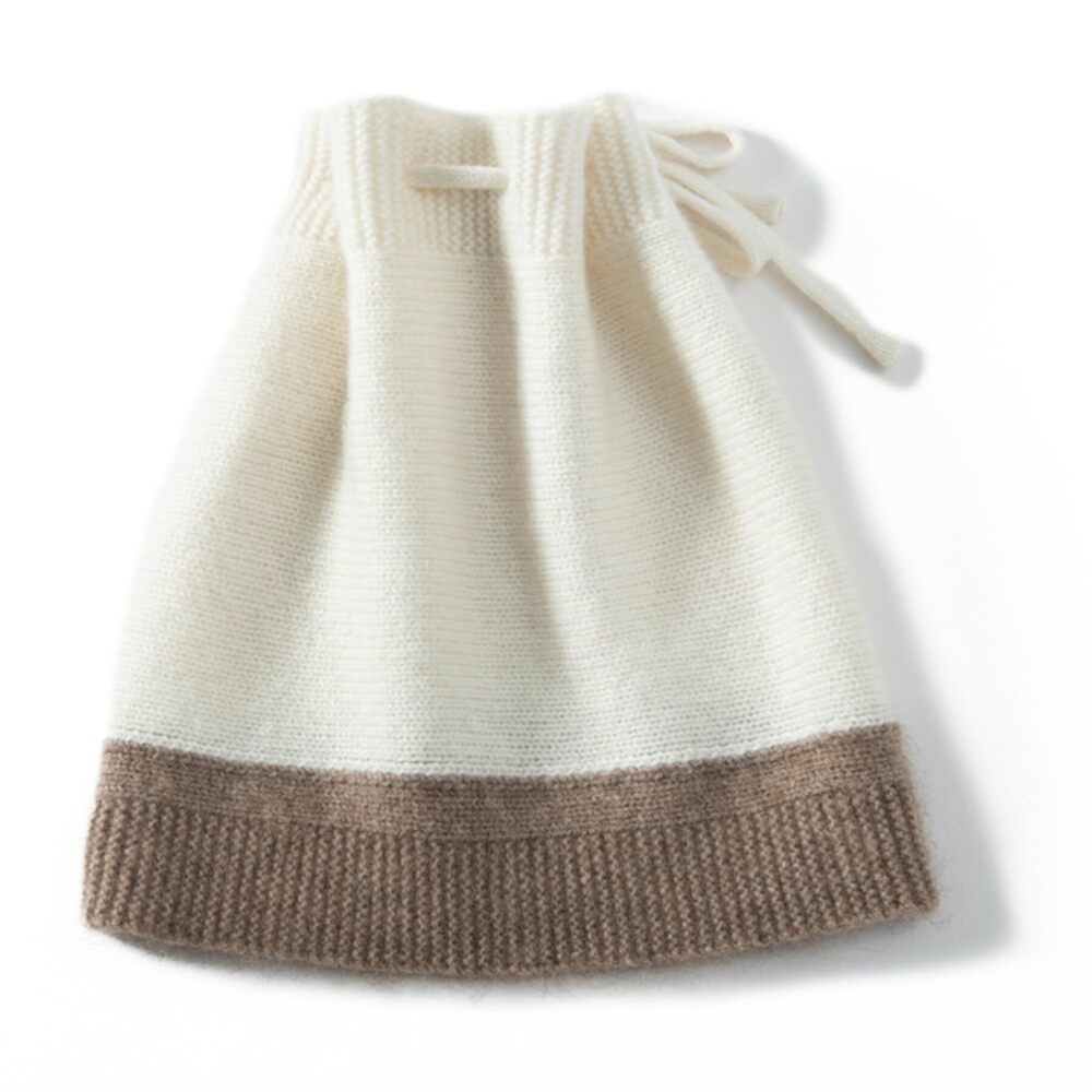 6757 Unisex Wool Beanies Hats Knit Winter Cap Drawstring Neck Warmer Beige